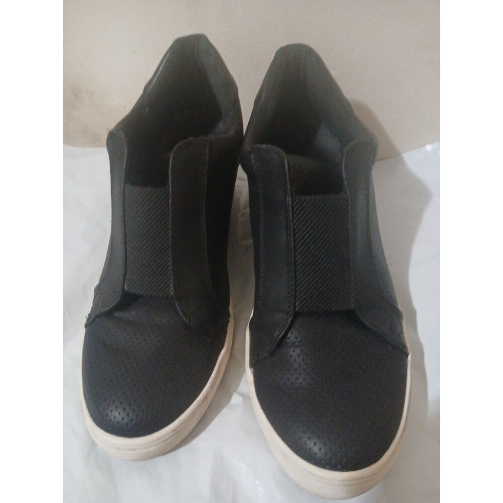 Mia Arianna size 7.5 Black Wedge High Top Sneakers Bootie slip on